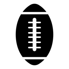 Football Rugby ball icon. Black and White line art style, editable vector Illustration file on transparent background.