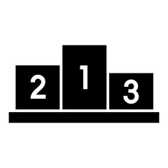 Podium with pedestal icon. Black and White line art style, editable vector Illustration file on transparent background.