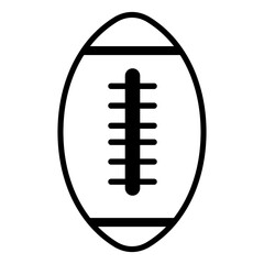 Football Rugby ball icon. Black and White line art style, editable vector Illustration file on transparent background.