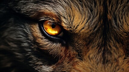 A close-up of a lone wolf's eyes, showcasing its wild spirit and intensity, with a subdued background suitable for text incorporation, AI generated.