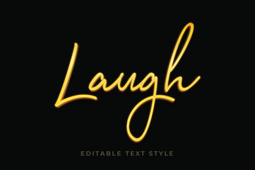 Laugh gold effect, editable font style in with black background