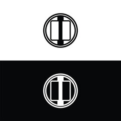 Black and white circle vector logo template design