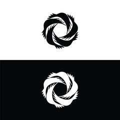 Black and white circle vector logo template design . Circle vector logo template design