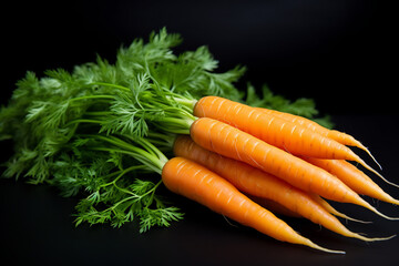 Shot of carrot on black background