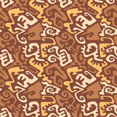 Vector surreal colorful seamless srtwork with wave hand drawn patterns for print fabric, textile, apparel clothing.