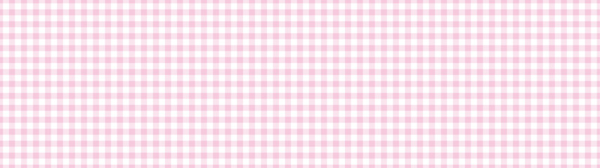 横長サイズのピンク色のギンガムチェック柄のパターン - パステルカラーのかわいい背景素材
