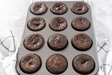 Chocolate strawberry cupcakes