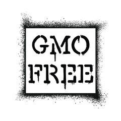 Graffiti stencil spray paint word Gmo Free Isolated Vector