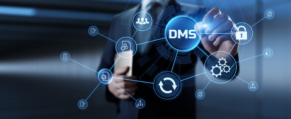 DMS Document management system business technology concept.