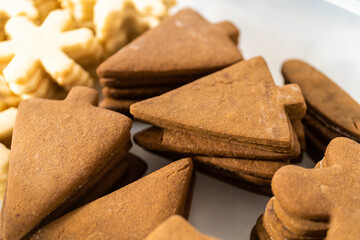 Christmas gingerbread cookies with royal icing