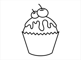 Food Cake Outline Illustration