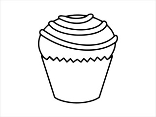 Delicious Cake Line Art Illustration
