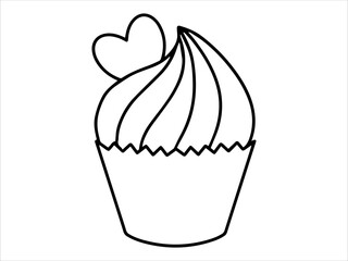 Dessert Cake Line Art Illustration