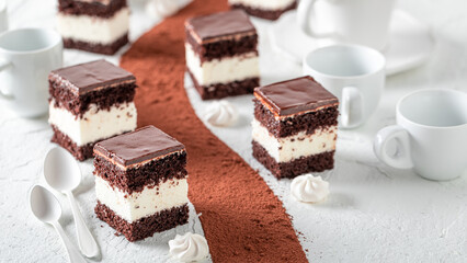 Popular WZ cake made of cream and cocoa.