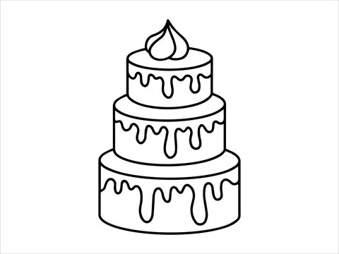 Hand drawn Birthday Cake Illustration © PurMoon