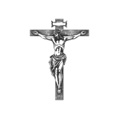 Foto op Plexiglas Crucifix cross with jesus sketch hand drawn. Vector illustration design. © Alex