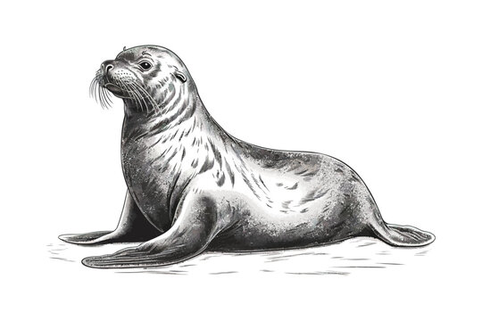Funny Sketch Of A Sea Lion Augmented With Bodypositive Inscription. Also  Can Be Used For Eco Theme. Royalty Free SVG, Cliparts, Vectors, And Stock  Illustration. Image 148851328.