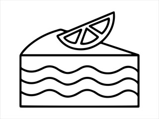 Delicious Cake Outline Illustration
