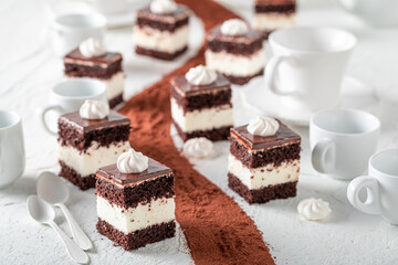 Homemade WZ cake as famous dessert in Warsaw.