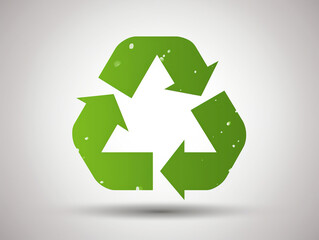 Fototapeta premium A clean and simple image featuring a prominent green recycling sign against a pristine white background, highlighting the concept of eco-friendly practices.