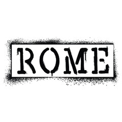 Graffiti stencil spray paint word Rome Isolated Vector