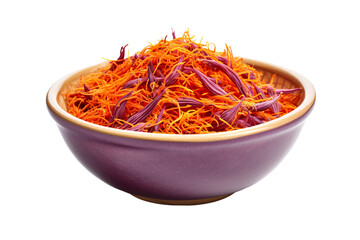 Fototapeta premium Dried saffron flowers in a bowl isolated on a white background PNG