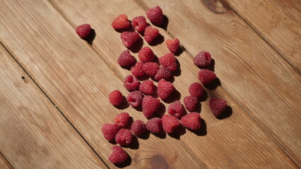 Fresh raspberry harvest from our own garden
