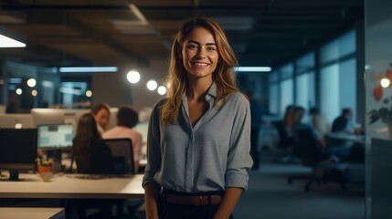 photo of a woman smiling in a office