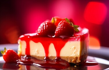 Strawberry cheesecake. Generate Ai