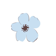 cloud with blue flower, illustration 