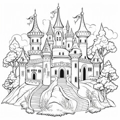 Enchanting Castle Coloring Page for Kids