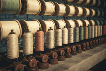 Cotton sewing bobbin spool thread