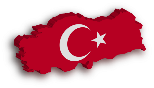 turkey  flag on map