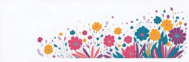 Fototapeta na wymiar Cartoon flowers. AI generated illustration