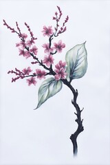 Sakura flowers. AI generated illustration