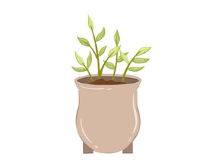 flower decoration element design in pot