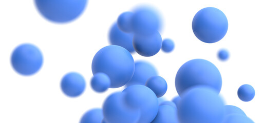 Blue spheres, 3d render