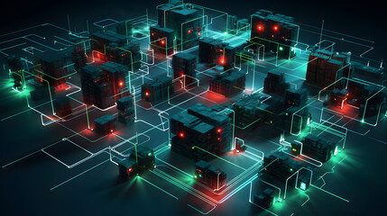 A visual representation of a network's defense architecture showcases firewalls, intrusion detection systems, and secure gateways. The picture captures the interconnected layers of security.
