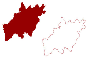 Gros-de-Vaud District (Switzerland, Swiss Confederation, Canton of Vaud, Waadt or Vôd) map vector illustration, scribble sketch Bezirk Gros de Vaud map