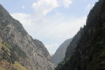 Beautiful mountain landscape of himalaya, India High Altitude mountain pass, snow mountains in the background, selective focus with blur 
