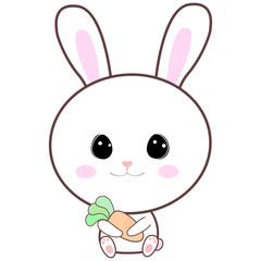 vector illustration of a cute rabbit holding a carrot