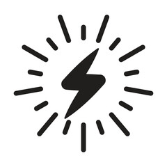 Thunder Lightening Icon Vector, Electric Power Vector, Energy Bolt Symbol, Flash Electric Lightening Sign, Thunder Strike, Voltage, Powerful Design Elements Vector Illustration