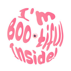Halloween pink, funny lettering, print, funny joke