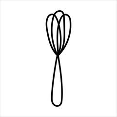 Whisk vector doodle hand drawn illustration isolated on white background.