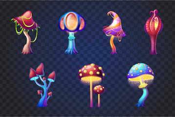 Fototapeta na wymiar Magic Mushrooms Collection