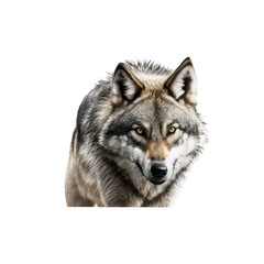 Fototapeta premium wolf looking isolated on white