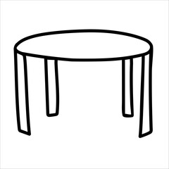 Table doodle vector illustration isolated on white