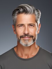 Obraz premium Attractive mature male portrait, generative ai