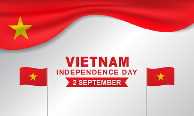elegant background of Vietnam Independence Day greeting