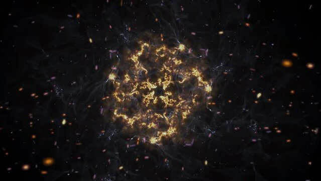 Super slow motion of flames isolated on black background
